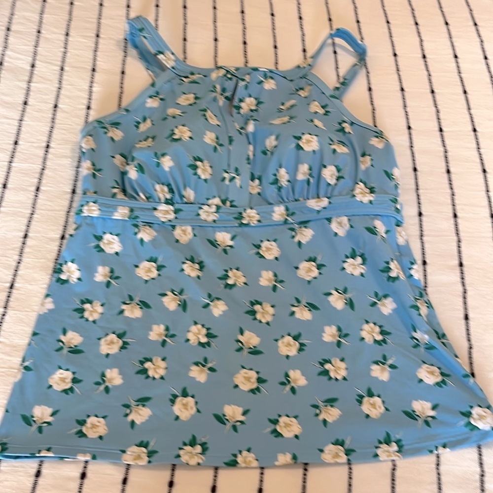 Draper James Blue Floral Swim Dress